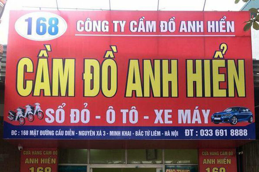 Tiệm cầm đồ uy tín tại Hà Nội Anh Hiển