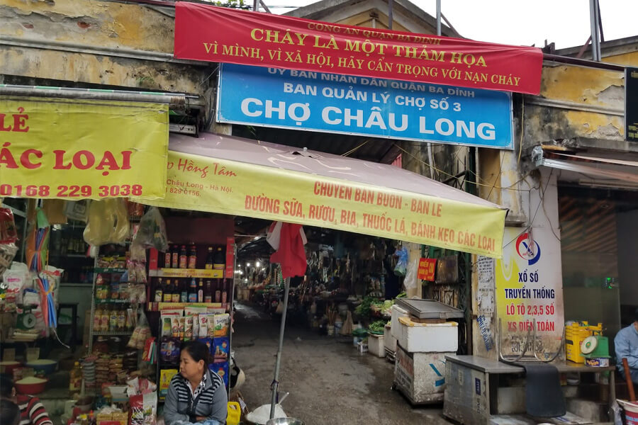 Chợ hàng thùng tại Hà Nội Chợ Châu Long